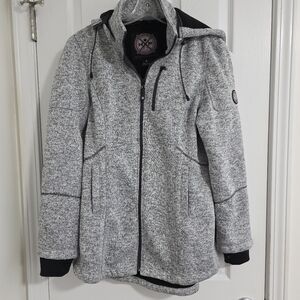 Hfx Halifax Women's Large Full Zip Jacket Performance Hooded Fleece Lined Gray